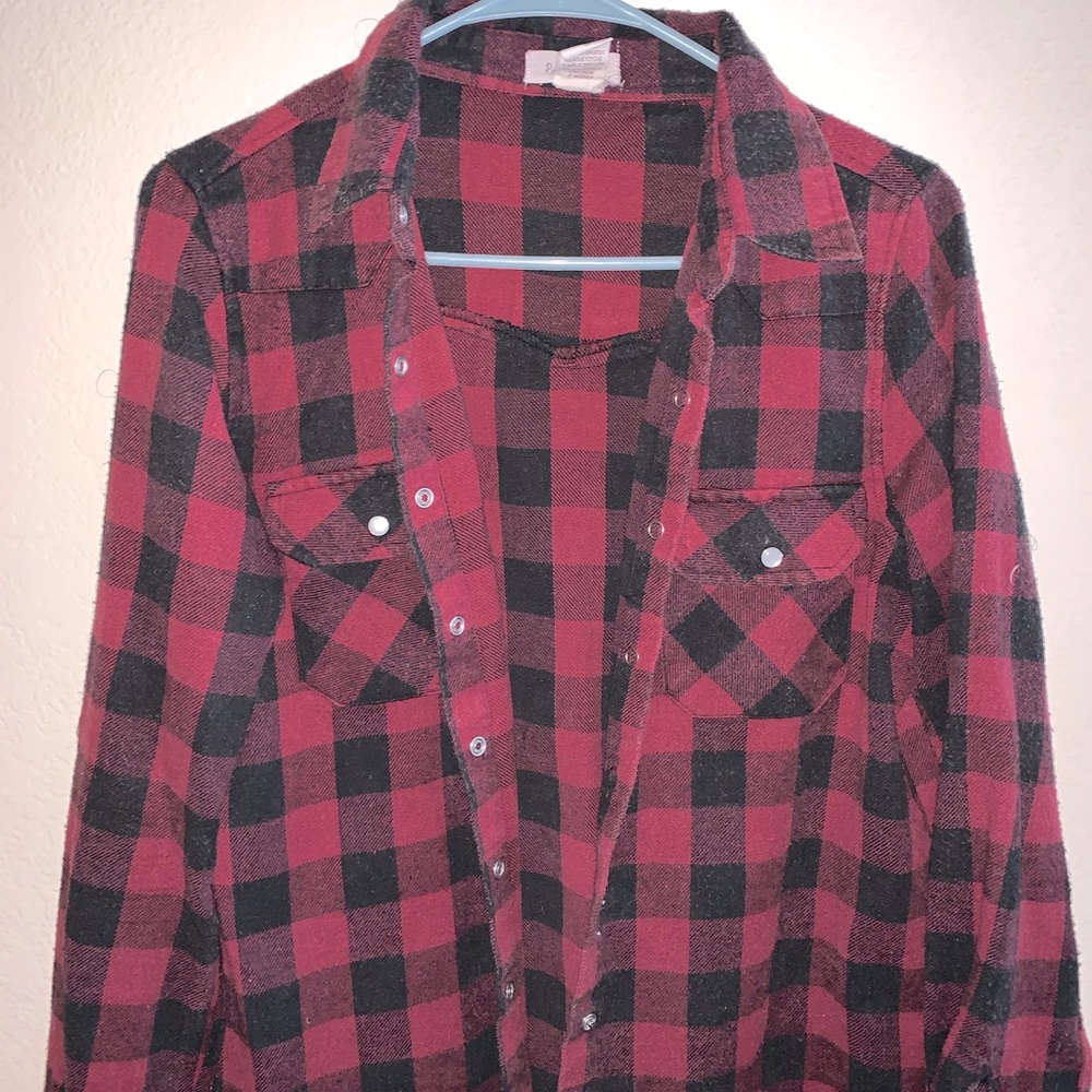 Passport Red and Black Flannel W/ Snap Buttons M